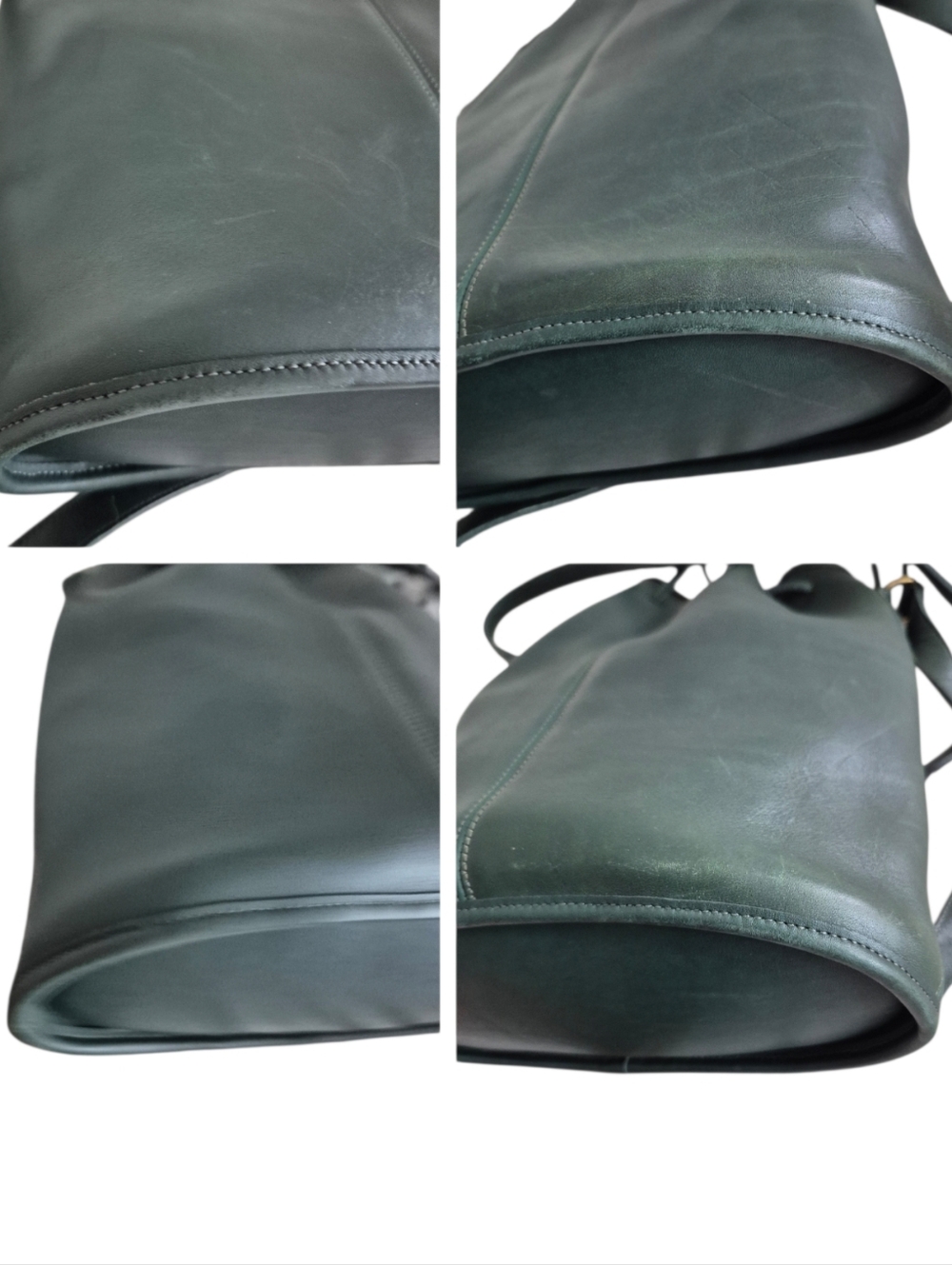 Vintage Coach Dark Green Leather USA Bucket Bag - Picture 10 of 15